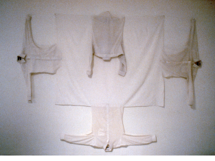 Four White Shirts Sewn Into a Tablecloth, 1991